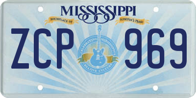 MS license plate ZCP969