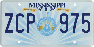 MS license plate ZCP975