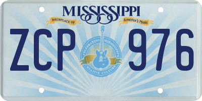 MS license plate ZCP976