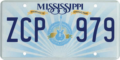 MS license plate ZCP979