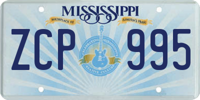 MS license plate ZCP995