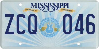 MS license plate ZCQ046