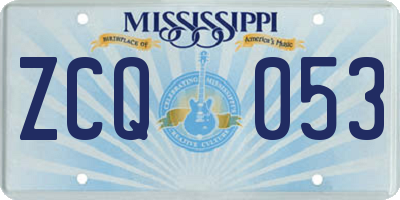 MS license plate ZCQ053