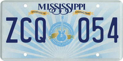 MS license plate ZCQ054