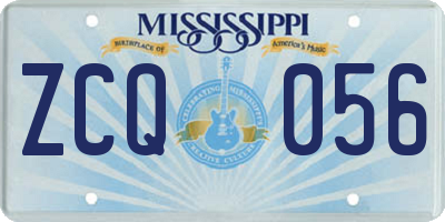 MS license plate ZCQ056