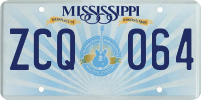 MS license plate ZCQ064