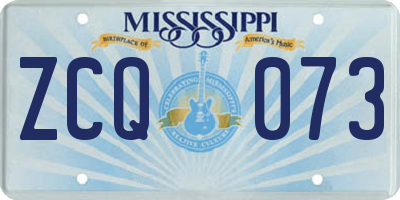 MS license plate ZCQ073