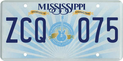 MS license plate ZCQ075