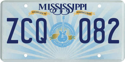 MS license plate ZCQ082
