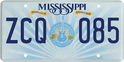 MS license plate ZCQ085