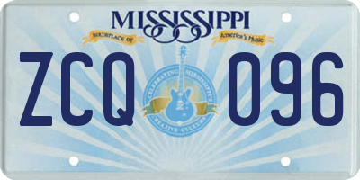 MS license plate ZCQ096