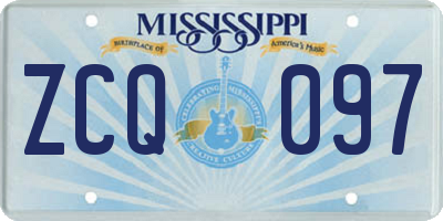 MS license plate ZCQ097