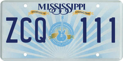 MS license plate ZCQ111