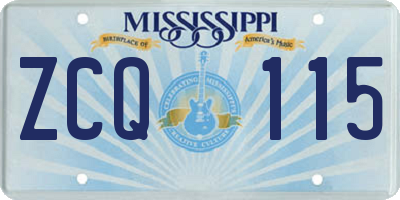 MS license plate ZCQ115