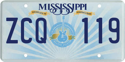MS license plate ZCQ119