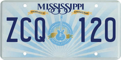 MS license plate ZCQ120
