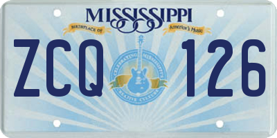 MS license plate ZCQ126