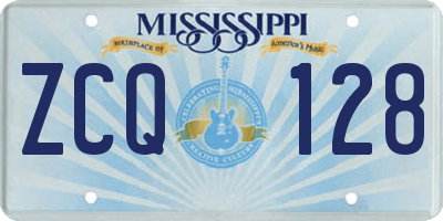MS license plate ZCQ128