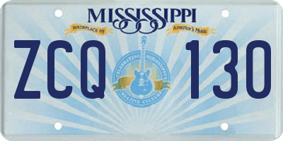 MS license plate ZCQ130