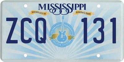 MS license plate ZCQ131