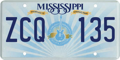 MS license plate ZCQ135