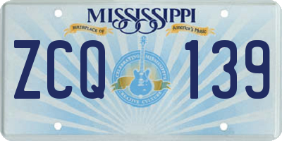 MS license plate ZCQ139
