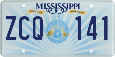 MS license plate ZCQ141