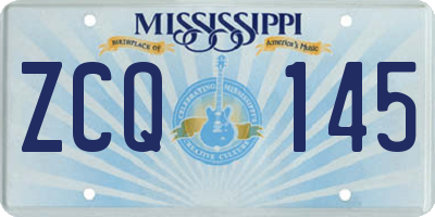 MS license plate ZCQ145