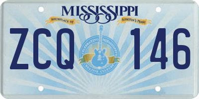 MS license plate ZCQ146