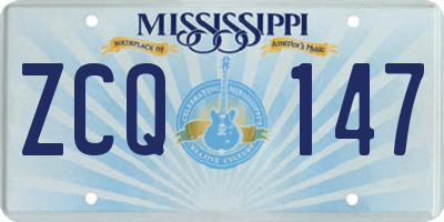 MS license plate ZCQ147