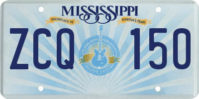 MS license plate ZCQ150