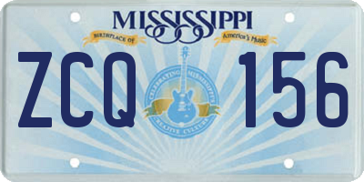 MS license plate ZCQ156