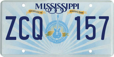 MS license plate ZCQ157