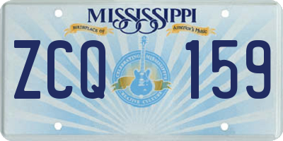MS license plate ZCQ159