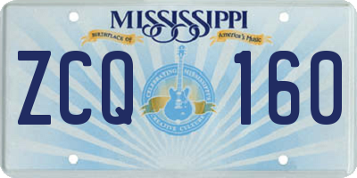 MS license plate ZCQ160