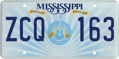 MS license plate ZCQ163