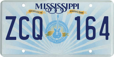 MS license plate ZCQ164