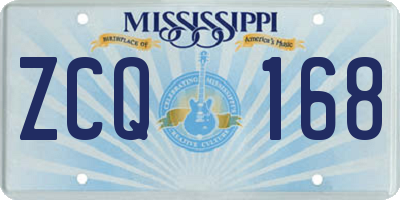 MS license plate ZCQ168