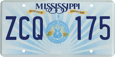 MS license plate ZCQ175