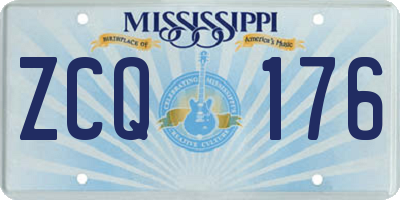 MS license plate ZCQ176