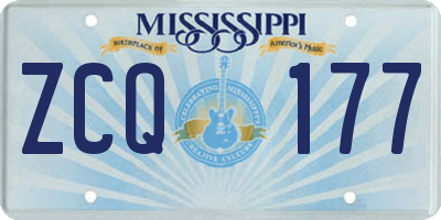 MS license plate ZCQ177