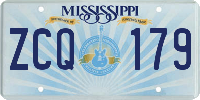 MS license plate ZCQ179