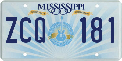 MS license plate ZCQ181