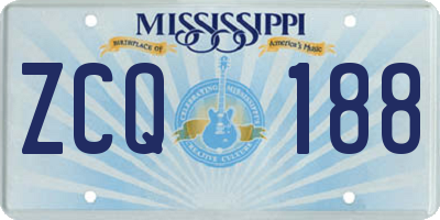 MS license plate ZCQ188