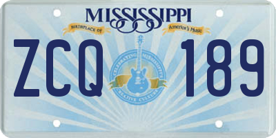 MS license plate ZCQ189