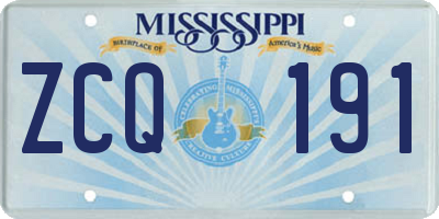 MS license plate ZCQ191