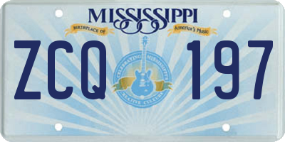 MS license plate ZCQ197