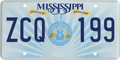 MS license plate ZCQ199