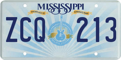 MS license plate ZCQ213