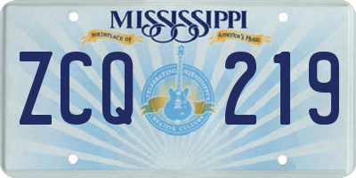 MS license plate ZCQ219